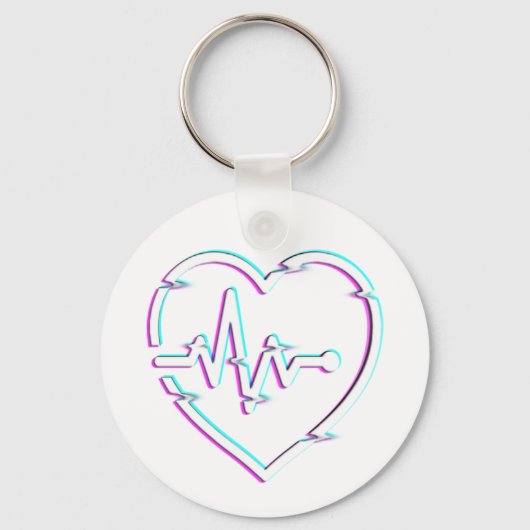 Heart Check Button Sleutelhanger (Voorkant)