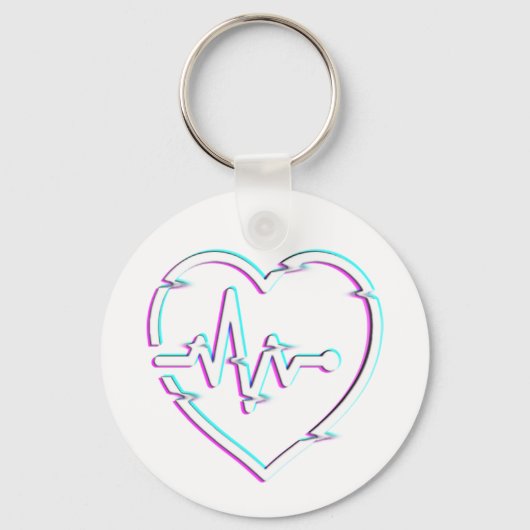 Heart Check Button Sleutelhanger (Achterkant)