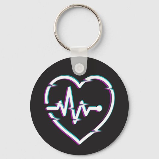 Heart Check Button Sleutelhanger (Voorkant)