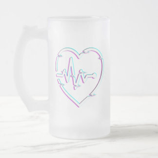 Heart Check Frosted Glass Mok