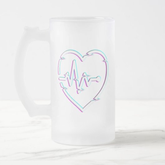 Heart Check Frosted Glass Mok (Links)