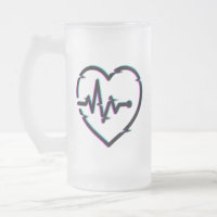 Heart Check Frosted Glass Mok