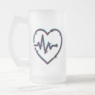 Heart Check Frosted Glass Mok