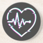 Heart Check Sandstone Onderzetter (Voorkant)