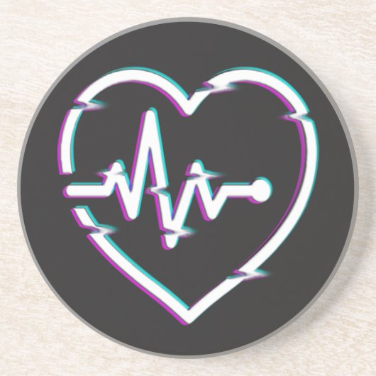 Heart Check Sandstone Onderzetter (Voorkant)