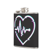 Heart Check Vinyl Verpakte kolf Heupfles (Links)