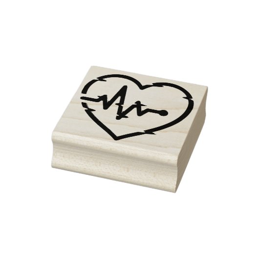 Heart Check Wood Art Stamp Rubberstempel (Stempel)