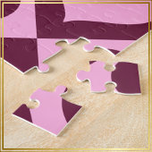 Heart Checkerboard Pattern Bordeaux Pink - Legpuzzel