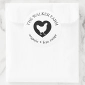 Heart Chicken Boerderij Fresh Eggs Ronde Sticker (Tas)