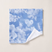 Heart Cloud Ciel mignon Amusant Moderne Bleu Nom P (Gant de toilette)
