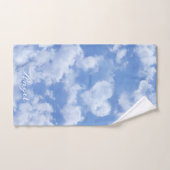 Heart Cloud Ciel mignon Amusant Moderne Bleu Nom P (Serviette à main)