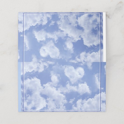 Heart Cloud Sky Cute Modern Blue Custom Wedding (Buitenkant ongevouwen)