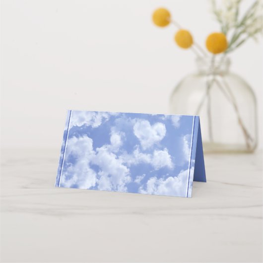 Heart Cloud Sky Cute Modern Blue Custom Wedding (Voorkant)