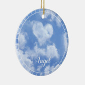 Heart Cloud Sky Cute Modern Blue Custom Wedding Keramisch Ornament (Rechts)