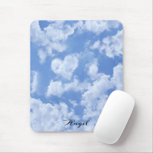 Heart Cloud Sky Cute Modern Blue Custom Wedding Muismat