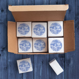 Heart Cloud Sky Cute Modern Blue Custom Wedding Ronde Sticker