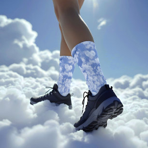 Heart Cloud Sky Cute Modern Blue Custom Wedding Sokken