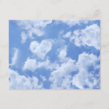 Heart Cloud Sky Cute Modern Lovely Light Blue Girl