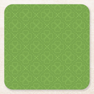 Heart Clover-patroon Vierkante Kartonnen Onderzetter