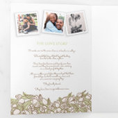 Heart crème tlips inkt verhaal toewijding bruiloft drieluik programma (Binnenzijde eerst)