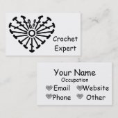 Heart Crochet Chart Pattern Visitekaartje (Voorkant / Achterkant)