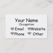 Heart Crochet Chart Pattern Visitekaartje (Achterkant)