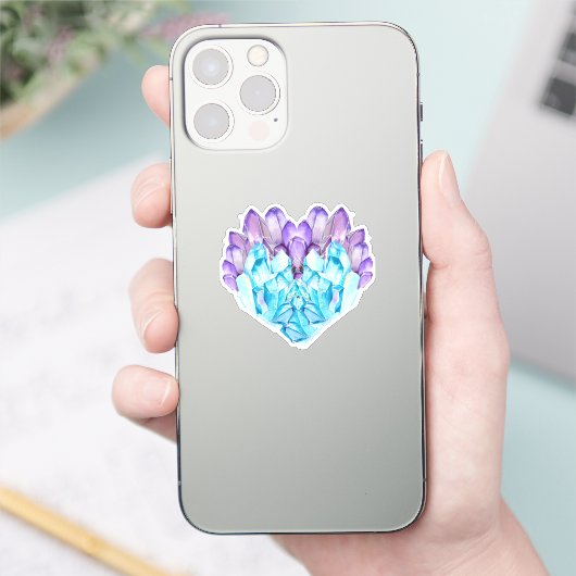 Heart Crystal Sticker (Telefoon)