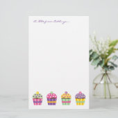Heart Cupcake Stationery Briefpapier (Staand voorkant)