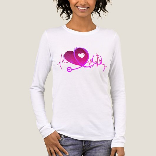 Heart Curve With Medical Stethoscope 3 Tri-Blend Shirt (Voorkant volledig)
