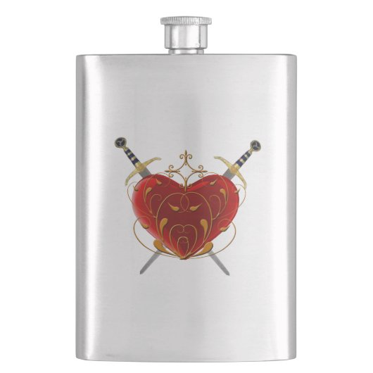 Heart & Daggers Flask Heupfles (Voorkant)