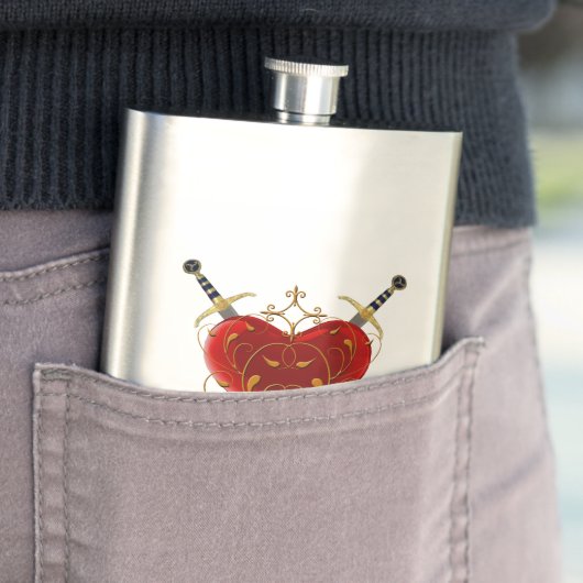 Heart & Daggers Flask Heupfles (Voorbeeld)