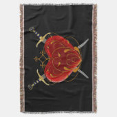 Heart & Daggers Throw Blanket Deken (Voorkant Verticaal)