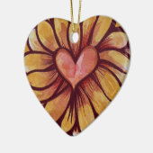 Heart Daisy Keramisch Ornament (Links)