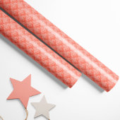 Heart Damask Coral Cadeaupapier