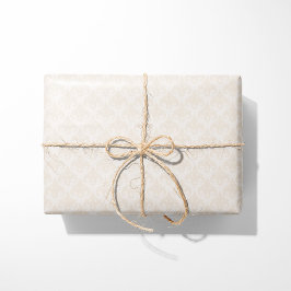 Heart Damask Cream Cadeaupapier