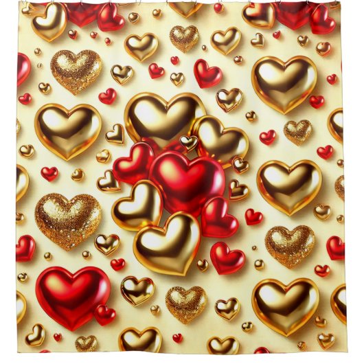 Heart Design Douchegordijn (Voorkant)