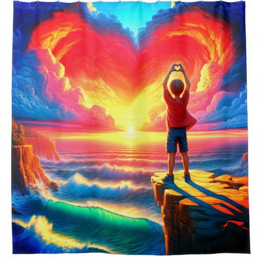 Heart Design Douchegordijn (Voorkant)