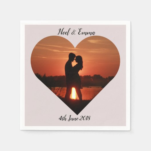 Heart Design gepersonaliseerde foto Servetten (Voorkant)