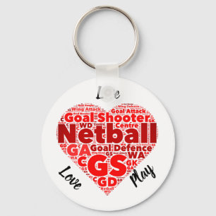 Heart Design GS Inspirerend Netball Sleutelhanger