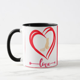 Heart Design, Handen vasthouden, paar Velentine's Mok