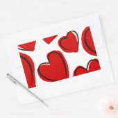 Heart Design Rechthoekige Sticker (Envelop)