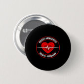 Heart Disease Awareness  Ronde Button 5,7 Cm (Voorkant /achterkant)