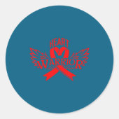 Heart Disease Awareness  Ronde Sticker (Voorkant)