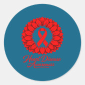 Heart Disease Awareness  Ronde Sticker (Voorkant)