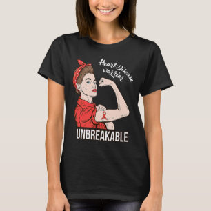 Heart Disease Awareness Warrior Unbreakable Surviv T-shirt