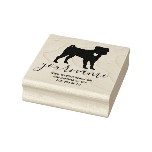 Heart Dog Mops Pug Rubberstempel (Stempel)