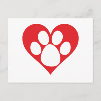 Heart Dog Paw Briefkaart