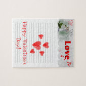 Heart Doodle on Note Pad Valentijnsdag Kaart Legpuzzel (Horizontaal)