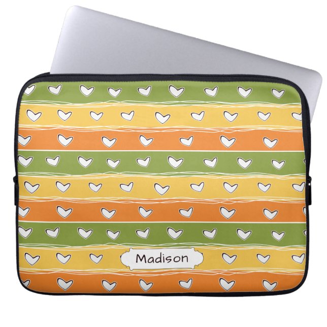 Heart Doodles, aangepaste laptophoezen Laptop Sleeve (Voorkant)