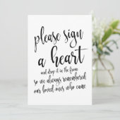 Heart Drop Guest Book Affordable Weddenschap Kaart (Staand voorkant)